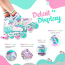 SULIFEEL Rainbow Unicorn Inline Skates for Girls Boys 4 Size Adjustable Light up Wheels Skates for Kids Beginner by TinyTreasures Baby Boutique