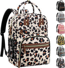 Diaper Bag Backpack Tote for Women Large Capacity, Baby with Insulated Pockets Multifunctional Bags For Girl Boy Waterproof Boys Girls Mama Maternity Travel Leopard by TinyTreasures Baby Boutique