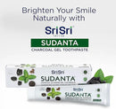 Sri Sri Tattva Sudanta Charcoal Toothpaste Gel – SLS, Fluoride Free Herbal Toothpaste with Neem & Ayurvedic Herbs – Natural Teeth Whitening, Fresh Breath, Oral & Gum Health – 100g Tube (Pack of 2) by CozyNest Decor