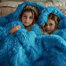 Bedsure GentleSoft Fluffy Bright Blue Throw Blanket Gifts for Women, Men, Soft Fleece Cozy Fuzzy Sherpa Plush Warm Minky Thick Faux Fur Throws for Couch, Blue Decor House Blanket Gifts for Her, 50x60 by CozyNest Decor