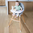 Convertible High Chair for Babies, Toddlers, Kids & Children - Wooden Highchair with Adjustable Height & Dishwasher Safe Tray - Wood Feeding & Dining Chair - Converts to Booster Seat - KoolaBaby by TinyTreasures Baby Boutique