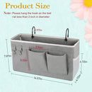 Bedside Storage Caddy/Bedside Hanging Storage Bag for Headboards Bunk Beds Dorm Rooms Book Phone Magazine Holder (2PC Grey) by CozyNest Decor