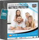 Utopia Bedding Waterproof Mattress Protector Twin XL Size, Premium Terry Mattress Cover 200 GSM, Breathable, Fitted Style with Stretchable Pockets (Gray) by TinyTreasures Baby Boutique