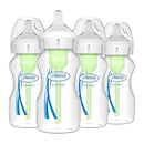 Dr. Brown's Natural Flow Anti-Colic Options+ Wide-Neck Baby Bottles 9 oz/270 mL,with Level 1 Slow Flow Nipple,4 Count,0m+ by TinyTreasures Baby Boutique