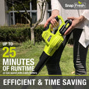 SnapFresh Cordless Leaf Blower - 20V Electric Leaf Blower with 2.0 Ah Battery and Charger - Lightweight 2-Speed Leaf Blower for Lawn Care and Yard/Garden/Patio Cleaning by GreenHaven Gardens