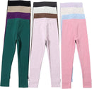 12 Pack Girls Leggings - Soft Stretchy Yoga Pants for Kids, Basic School Pants by TinyTreasures Baby Boutique