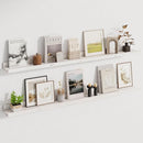 Picture Ledge Shelf, 48 Inch Long Floating Shelves for Wall, Nursery Bookshelf for Storage with Lip, Rustic Elm Wood Photo Ledge Shelves for Bedroom, Living Room, Kitchen (White, 48in Set of 2) by TinyTreasures Baby Boutique