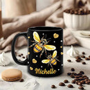 Hyturtle Personalized Jewelry Bee Mug - Bee Keeper Gifts For Women Lovers Teacher - Honey Gifts For Beekeeper Farmer On Birthday - Queen Honeycomb Decor - Custom Coffee Cup Ceramic Mug 11 Oz 15 Oz by CozyNest Decor