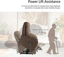 4 OKIN Motor Power Lay Flat Lift Recliner Chair for Elderly Adults Big and Tall Recliners with Heat Massage, Adjustable Head-Back-Lumbar-Leg-Support, Extended Footrest, 2 Cup Holders by CozyNest Decor