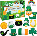 CiyvoLyeen St. Patrick's Day Craft Kids Sewing Kit Fun Saint Paddy's Day Felt DIY Craft Sewing for Girls and Boys Beginners Includes 12 Projects Clover Shamrock Ornaments Irish Education Gift Ideas by TinyTreasures Baby Boutique