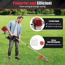 2 Stroke 43cc Gasoline Weed Trimmer Brush Cutter Lawn Edger Grass Weed Eater, Gas Weed Trimmer Gas Weedeaters Grass Trimmer Cordless Gasoline Power w/ 2 Blade Heads by GreenHaven Gardens