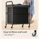Laundry Hamper 3 Section, 145L Rolling Laundry Sorter Basket with Wheels, 3 Compartment Clothes Organizer Cart, Pull-Out Removable Bags for Laundry Room, Bathroom, Bedroom, Black by CozyNest Decor