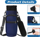 32 40 oz Water Bottle Carrier with Strap, Neoprene Water Bottle Sleeve Bag with 2 Pockets Insulated Flask Sling Holder for Walking Hiking Gym by TinyTreasures Baby Boutique