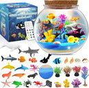 Ocean Light Up Terrarium Kit for Kids - Sea Animal Toys LED Night Light Birthday Gift for Boys & Girls Ages 4 5 6 7 8-12, Kids Arts & Crafts Kit by CozyNest Decor