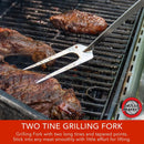 Grill Fork 24-inch Super Long for Grilling Barbecue Griddle and Fire Pit Extra Strong Curved Neck Premium Hardwood Handle Large Stainless Steel Tines for BBQ Outdoor Kitchen and Grilled Food by GreenHaven Gardens