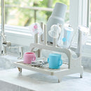 PopYum Seattle Gray Space Saving Drying Rack from 100% Recycled Bottles, countertop for Baby Bottle, Plastic Bags, Cups, Glass, tumblers, Compact by TinyTreasures Baby Boutique