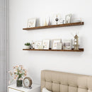 Picture Ledge Shelf, Wood Long Floating Shelves for Wall, Set of 2, 48 inch Picture Ledge Shelves, Photo Ledge Nursery Book Shelves Wall Mounted for Living Room Kids' Room Bedroom, Color Brown by TinyTreasures Baby Boutique
