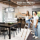 IKK Modern Foyer Chandelier, Black Crystal Chandelier for Dining Room, Square Entryway Light Fixture Hanging, Easily Adjustable Height Glass Chandeliers for Kitchen Island, Elegant Water Ripple by CozyNest Decor