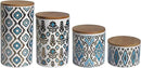 American Atelier Ceramic Canister Set (4 Piece), Blue/Gold by CozyNest Decor