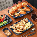 vancasso Stern Serving Platters Set of 3, 15/13/ 11 Inches Rectangular Serving Plates, Blue Serving Trays for Entertaining, Party by CozyNest Decor