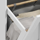 HOMCOM Tilt Out Laundry Hamper Cabinet with 2 Removable Baskets, Freestanding Bathroom Storage Cabinet with 2 Drawers, Trash Can Cabinet for Living Room, Laundry Room, White by CozyNest Decor