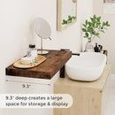 Fun Memories 16 Floating Shelves, 9 Inch Deep Wall Shelf for Bathroom, Rustic 16 x 9 Floating Shelf for Kitchen, Bedroom, Wide Wooden Shelves Wall-Mounted, Rustic Brown Color, Set of 2 by CozyNest Decor