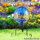 VOREEN 10-Inch Glass Gazing Ball, Outdoor Gazing Globe, Reflective Ball Yard Decoration for Homes, Patio, Lawn and Gardens, Gift for Mom Wife Friend, Phoenix Tail Design, Blue by CozyNest Decor