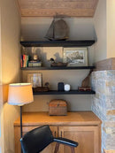 Joel's Antiques - 48 Inch Wooden Floating Shelves for Wall - 48x8x2 Inches - Made of Natural Wood - Long Heavy Duty Wall Shelves - Made in USA - Perfect for Living Room, Kitchen - Black by CozyNest Decor