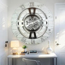 The Gears Clock Real Moving Gear Wall Clock England Line (White Farmhouse, 24 inches (60 cm)) by CozyNest Decor