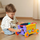Interactive Learning Push Walker Toy for Toddlers, Musical Activity Wagon with Handle, Educational Rolling Cart with Blocks by TinyTreasures Baby Boutique