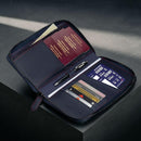 TORRO Premium Leather Family Travel Wallet, RFID Blocking Travel Organizer, Family Passport Holder for 4 Passports, Travel Documents and Cards (Navy Blue) by TinyTreasures Baby Boutique