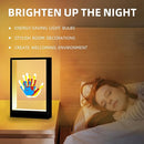 CHERRY CHEERS Family Handprint Kit with Light, Handprint Keepsake Frame, Wooden Led Light, Easy Install, No Need Screw etc, Non-Toxic Paints (Black) by TinyTreasures Baby Boutique