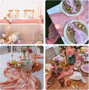 Sioloc 5 Pack Peach Coral Cheesecloth Table Runner Fall Autumn Decor for Home 10ft Table Cloth for Tea Wedding Birthday Party Baby Bridal Shower Halloween Thanksgiving by CozyNest Decor