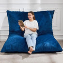 Hobestluk 3 in 1 Bean Bag Chair Giant Bean Bag Chairs for Adults with Velvet Cover Convertible Bean Bag Floor Cushion with Machine Washable Cover for Living Room (Velvet Blue) by CozyNest Decor