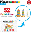 PicassoTiles 103 Pieces 1" Magnetic Toy Building Block Cubes Building Block, 3D Cube Construction Cubes Magnet Sensory Toys Gifts Educational with Free Idea Book for Kid, Boy, Girl & Toddler PMC103 by TinyTreasures Baby Boutique