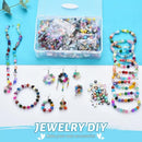 Glass Beads for Jewelry Making,1400Pcs Over 120 Different Pattern Beads Bulk, Include Crystals Beads, Crackle Beads, Letter Beads, Bicone Bead, Spacer Beads for Bracelet Earring Necklace DIY Crafts by TinyTreasures Baby Boutique