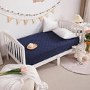 NTBAY 2 Pack Waterproof Mini Crib Mattress Protector, Quilted 24"x38" Fitted Mattress Cover - Machine Washable - Soft and Breathable Baby Mattress Pad Sheet for Mini Crib and Baby Playards, Navy Blue by TinyTreasures Baby Boutique