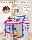 Kids Play Tent, Toddler Tent for Kid Indoor & Outdoor, 48.5"x39.4"x48.5" Playhouse Tent Dessert Theme with Complete Toys Set, 3 Window, Lights and 5 Balloons by TinyTreasures Baby Boutique