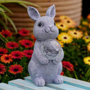 Solar Garden Outdoor Statues Bunny with Gazing Ball - Outdoor Decor Garden Rabbit Statue for Patio, Balcony, Yard, Lawn Ornament - Unique Housewarming Gifts by GreenHaven Gardens