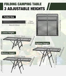 Foldable Grill Table with Mesh Desktop, 200lbs 4Ft Portable Folding Table, Height Adjustable Metal Table for Ourdoor, Camping, Picnic, BBQ and Beach, RV, 47.24" L x 23.62" W by GreenHaven Gardens