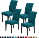 Joccun Chair Covers for Dining Room Set of 4, Dining Chair Slipcovers Stretch Dining Room Chair Covers Seat Protector,Washable Parsons Chair Cover for Home,Banquet(Peacock Blue,4 Pack) by CozyNest Decor