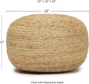 REDEARTH · Jute Circular Low Pouf Ottoman - Braided Pouffe Accent Sitting Round Footrest for Living Room, Bedroom, Nursery, kidsroom, Patio, Gym; 100% Jute (18"x18"x10"; Natural) by CozyNest Decor