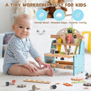 ROBUD Mini Wooden Play Tool Workbench Set for Kids Toddlers - Montessori Toys for 3 4 5 Years Old Boys Girls by TinyTreasures Baby Boutique