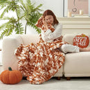 Amélie Home Chunky Knit Throw Blanket for Couch, Soft Chenille Crochet Blanket for Sofa, 50"x60", Space-Dyed Burnt Orange by CozyNest Decor