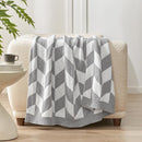 Snuggle Sac Chevron Throw Blanket for Couch, Reversible Super Soft Warm Blankets Cozy Knit Fuzzy Plush Lightweight Throws for Sofa, Bed, Camping,Grey,50x60 inches by TinyTreasures Baby Boutique