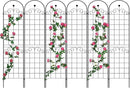 6 Pack Metal Garden Trellis 86.7" H Garden Fence Rustproof Trellis for Climbing Plants Support Roses Flower Outdoor Lawn Black by GreenHaven Gardens