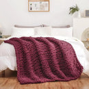 WESHIONGOO Chunky Knit Blanket Throw 50"×60" Knitted Throw Blankets for Couch Bed Fluffy Soft Blanket with Jumbo Chenille Yarn Thick 100% Handmade(Burgundy Red) by CozyNest Decor