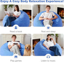 Homguava 3.5FT Bean Bag Chair: Teardrop Bean Bags with Memory Foam Filled, Compact Beanbag Chairs Soft Sofa with Corduroy Cover (Blue) by TinyTreasures Baby Boutique