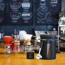 Coffee Canister for ground coffee with Transparent Window,Date Tracker CO2 Valve 304 Stainless Steel Kitchen Food Airtight storage container for Coffee Beans or Grounds, Tea, Sugar(black 22OZ) by CozyNest Decor