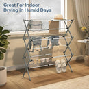 APEXCHASER Drying Rack Clothing, Clothes Drying Rack Foldable, Laundry Drying Rack Expandable, Small Clothe Hanger for Baby Clothes Towels Bibs, Socks, Clothes Airer for Indoor Outdoor Use, White/Grey by TinyTreasures Baby Boutique